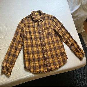 CP Shades Yellow and Brown Plaid Button Down Shirt